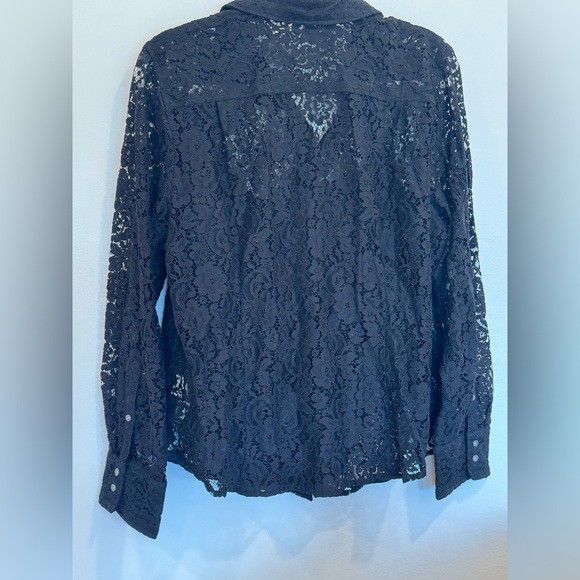 J. Crew black lace long sleeve button down. NWT - Picture 7 of 7